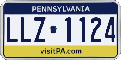 PA license plate LLZ1124