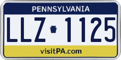 PA license plate LLZ1125