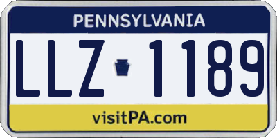 PA license plate LLZ1189