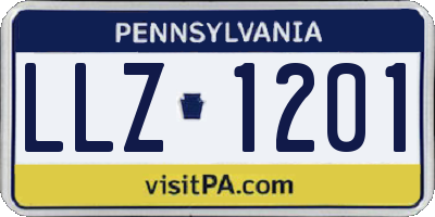 PA license plate LLZ1201