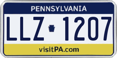 PA license plate LLZ1207