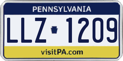PA license plate LLZ1209