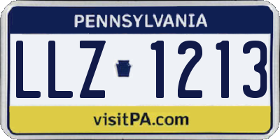 PA license plate LLZ1213