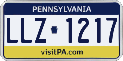 PA license plate LLZ1217