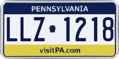 PA license plate LLZ1218