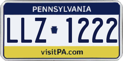 PA license plate LLZ1222