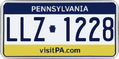 PA license plate LLZ1228
