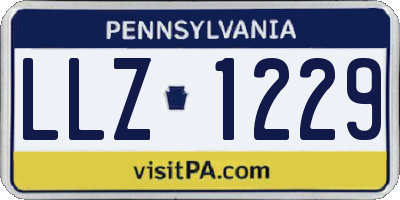PA license plate LLZ1229