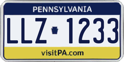 PA license plate LLZ1233