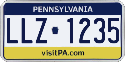 PA license plate LLZ1235