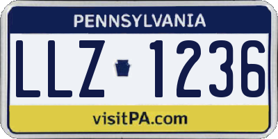 PA license plate LLZ1236