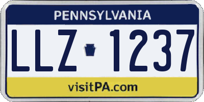 PA license plate LLZ1237