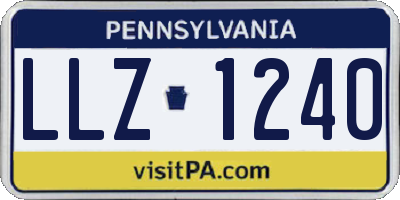 PA license plate LLZ1240