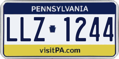 PA license plate LLZ1244