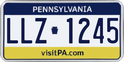 PA license plate LLZ1245