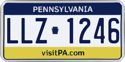 PA license plate LLZ1246