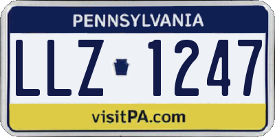 PA license plate LLZ1247