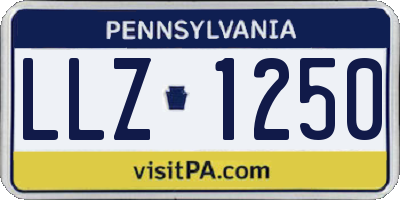 PA license plate LLZ1250