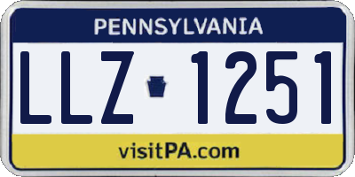 PA license plate LLZ1251