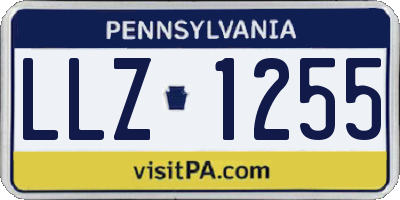 PA license plate LLZ1255