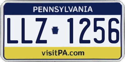 PA license plate LLZ1256
