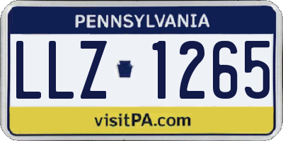PA license plate LLZ1265