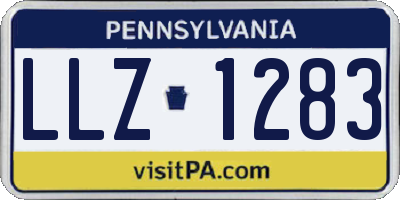 PA license plate LLZ1283