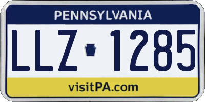 PA license plate LLZ1285