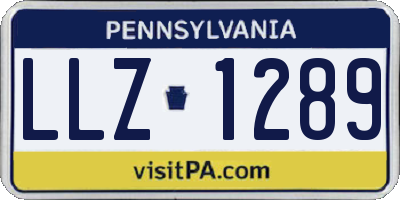 PA license plate LLZ1289