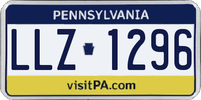 PA license plate LLZ1296