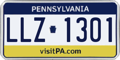 PA license plate LLZ1301