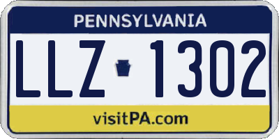 PA license plate LLZ1302