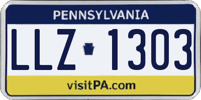 PA license plate LLZ1303