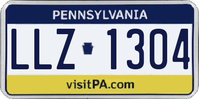PA license plate LLZ1304