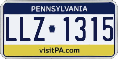 PA license plate LLZ1315