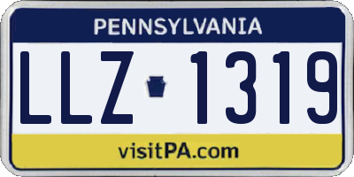 PA license plate LLZ1319