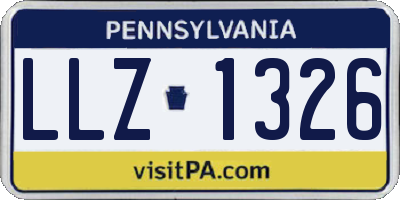 PA license plate LLZ1326