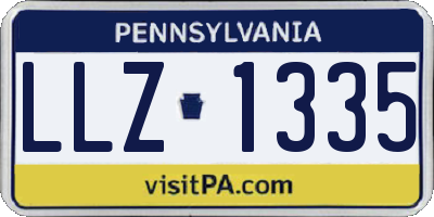 PA license plate LLZ1335