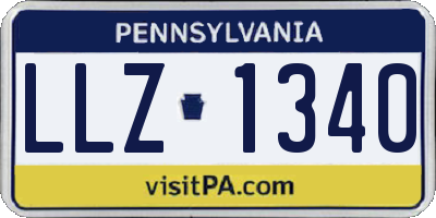 PA license plate LLZ1340