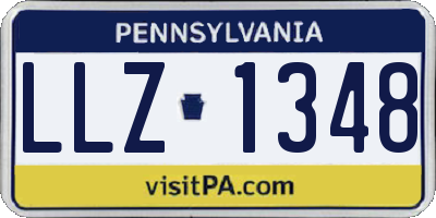 PA license plate LLZ1348