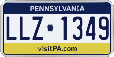 PA license plate LLZ1349