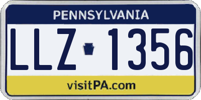 PA license plate LLZ1356