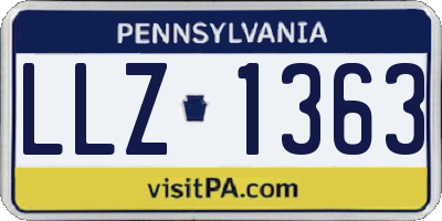 PA license plate LLZ1363