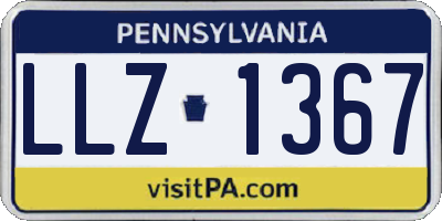 PA license plate LLZ1367