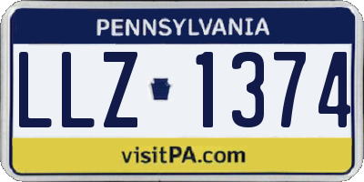 PA license plate LLZ1374