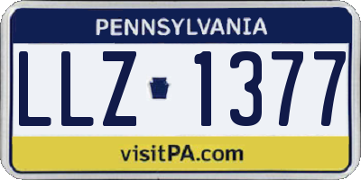 PA license plate LLZ1377