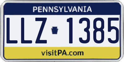 PA license plate LLZ1385