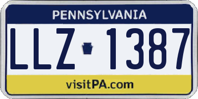 PA license plate LLZ1387