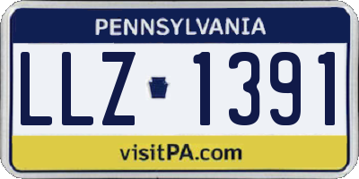 PA license plate LLZ1391