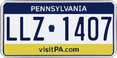PA license plate LLZ1407